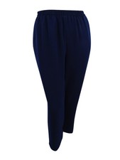 Nine West Women's Plus Size Crepe Pants (22W, Navy) 782418654692