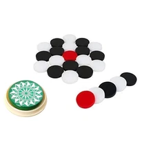 Carrom Board Coins Set 24 Acrylic Pieces + 1 Standard Striker – White Black...