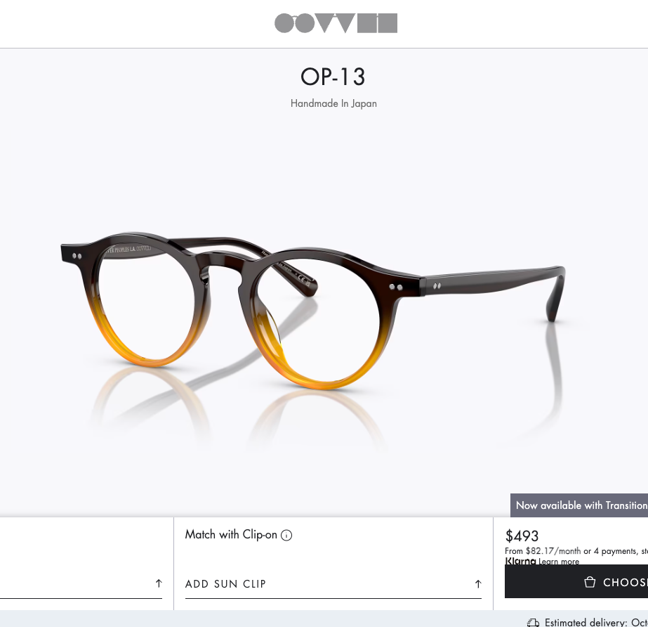 OLIVER PEOPLES OP-13 Optical 49mm in Whisky Gradient MSRP$493