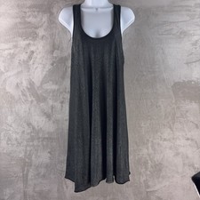 Alice + Olivia Dress Womens XS Dark Gray Metallic Sleeveless Midi