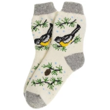 Parus Christmas Women's Wool Socks Handmade Warm Soft Winter Knit Socks (7-9)
