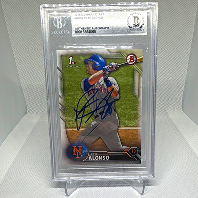 Topps 2016 Bowman Draft Draft Picks Pete Alonso #BD-92 RC Auto BAS/BGS