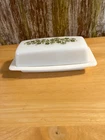 Vintage Pyrex Covered Butter Dish Spring Blossom Flowers With Lid