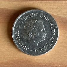 1967 Netherlands 25 cent coin