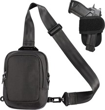 Tactical CCW Sling Bag Concealed Carry Crossbody Chest Pack EDC Black Small