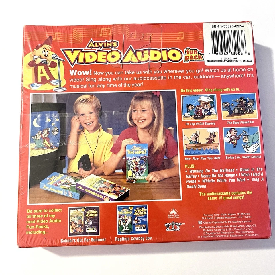 Alvin & The Chipmunks : Sing Along Fun Pack *BRAND NEW* Cassette Tape & VHS Set - Image 3 of 3
