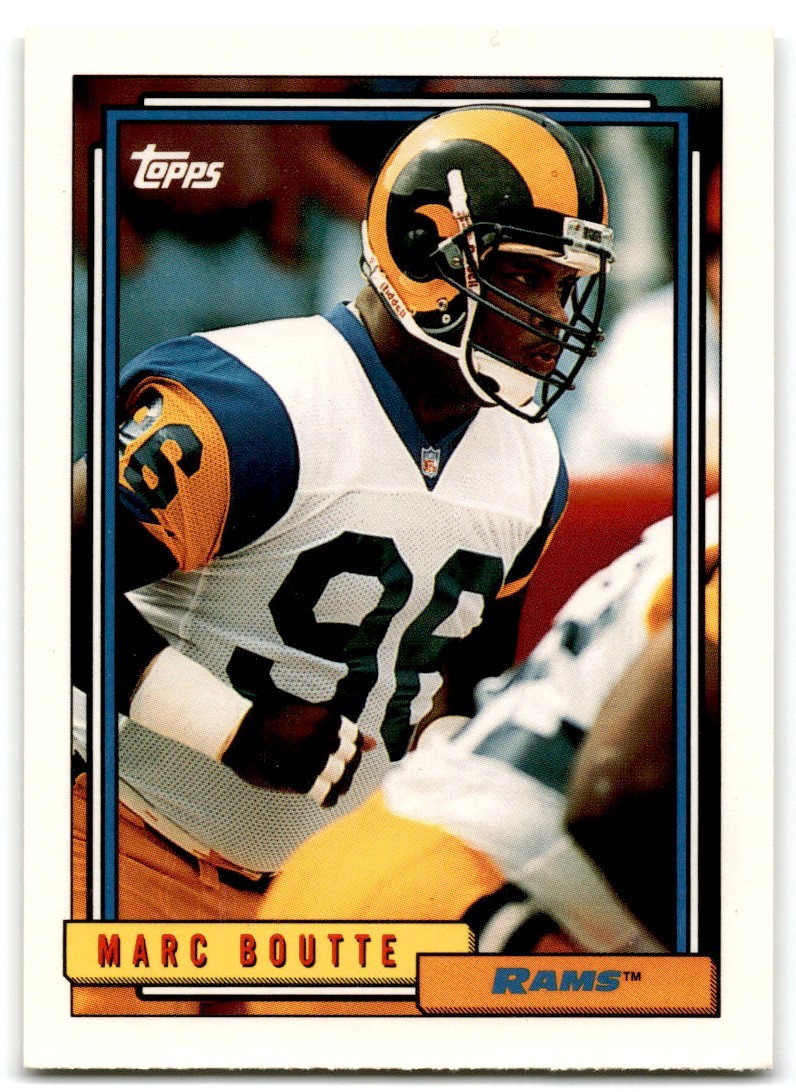 1992 Topps Marc Boutte Rookie Los Angeles Rams #697