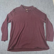 THE FOUNDRY Long Sleeve 2XLT Maroon Red Collared Stretch