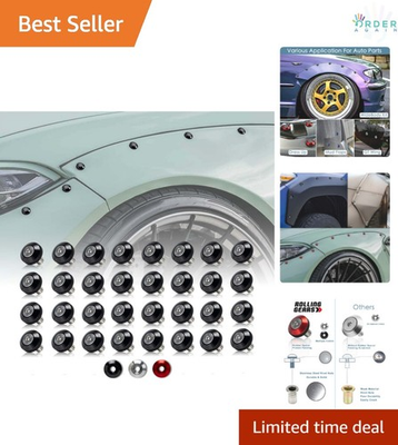 #ad 32 Piece Aluminum Washer Bolt Kit M6 Black Anodized Auto Car Truck SUV $50.97