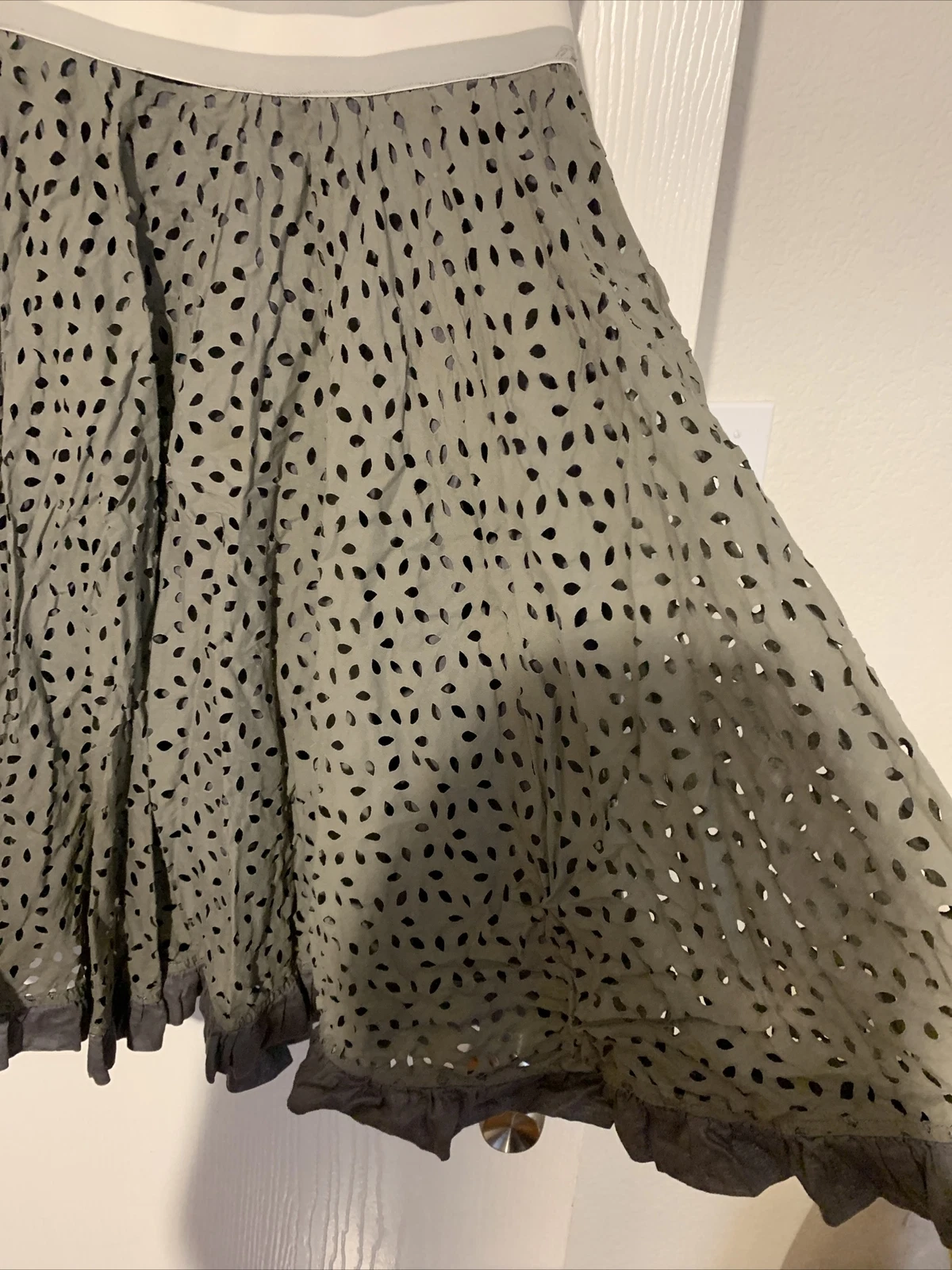 alexander mcqueen a line abito fantasia con volant eur 42 US 6 colletto abbottonato