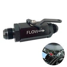 AN8 Inline Fuel Filter Shut Off Valve Cut Off W/Cable Lever 8AN Aluminum