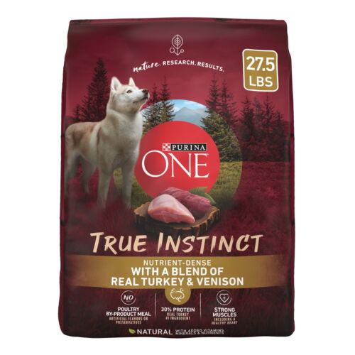 Adult Dog Dry Food, High Protein Pure Turkey & Venison, 27.5 lbs