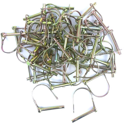 50 PACK LOT 1/4'' COUPLER SAFETY PIN SNAP LOCK TRAILER ROUND HANDLE TOWING HITCH
