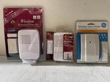 Lot of 3 Heath Zenith Wireless Portable Doorbell Chime Kits – Model LE-6168-A