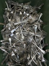 DESSERT FORKS x 6 SILVER PLATE OLD ENGLISH CUTLERY RANDOM 6 1/2-7”