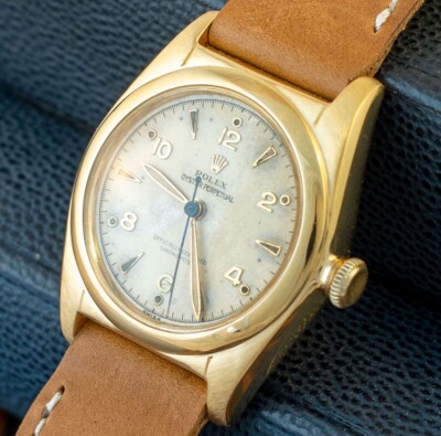 SUPERB Rolex Bubbleback ref 2940 GOLD 1942 SERVICED AND WARRANTY