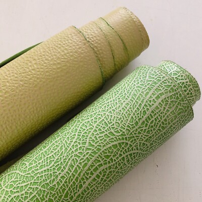 Grün Beige Melonenhaut Strukturiert Veg Tan Leder 100% Echtes Rindsleder Blätter Stücke