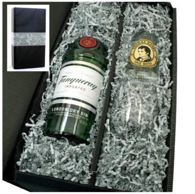 Tanqueray Gin 47% 0,7l Geschenkkarton mit Glas und Thomas Henry Tonic Water 0,2