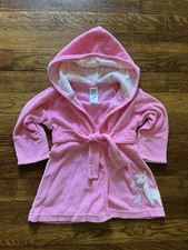 Carters Pink Giraffe Print Hooded Terrycloth Robe Baby Girls Size 0-9M