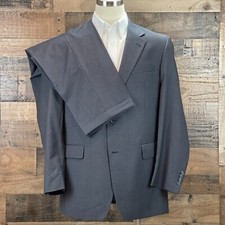 Jos A Bank Wool 2 Piece Suit Men 43L 37W Charcoal Gray Pinstripe Business Office