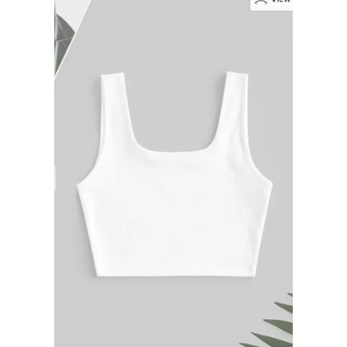 ZAFUL Plain Ribbed Cropped Tank Top | White | Medium | eBay