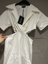 pretty little thing white cute out mini dress