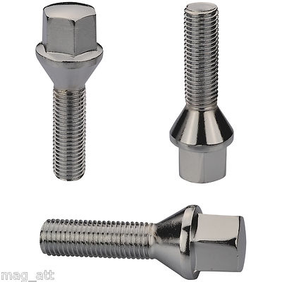 8 10 16 20 CHROM M12x1,25 Radschrauben Radbolzen Kegelbund 60° Kegel div. Längen