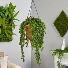 45” Gleditsia Artificial Plant in Hanging Basket UV (Indoor/Outdoor).Retail $165