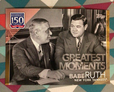 #2 Babe Ruth Yankees 5x7 - 05/10 made Gold 2019 Topps 150 Years Greatest Moments