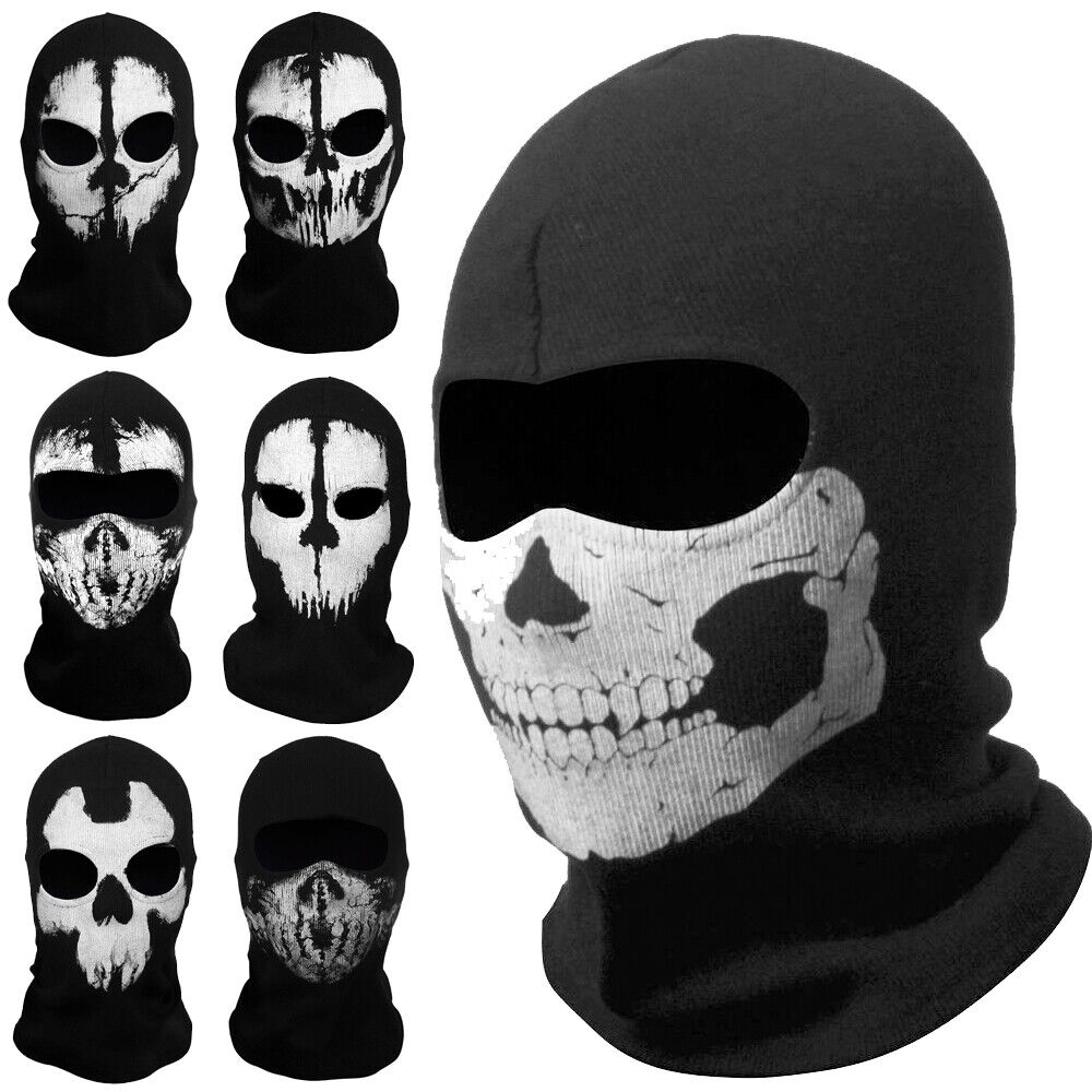  Ghost Mask MW2 Skull Full Face Mask Black Balaclava Ghosts  Skull Full Face Mask… : Clothing, Shoes & Jewelry