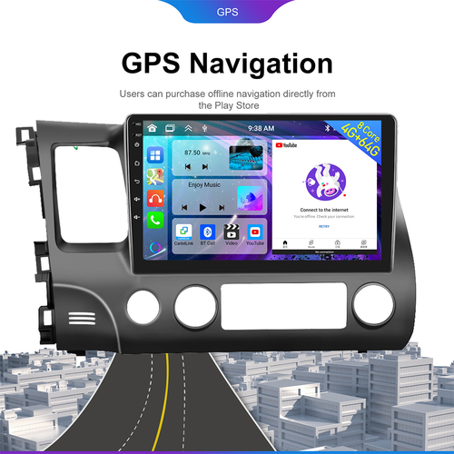 Roinvou 8 Cores 4+64G Android Radio Upgrade for Honda Civic