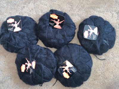 Lana s Katia Coleccion Boutique Royal Mohair Yarn Lot of 5, Black #4823