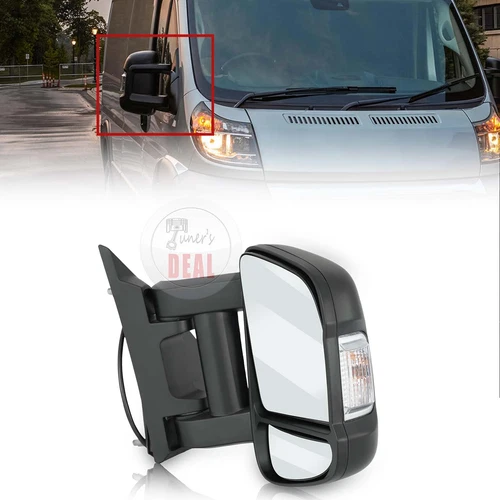 Fits 2014-2024 Ram Promaster Right Side Rear View Mirror Turn Signal Long Arm RH