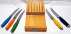 6-Piece STEAK KNIFE SET With Wood In-Drawer Block FIESTA RAINBOW COLORS — photo 2