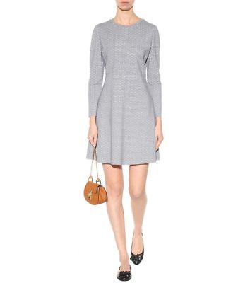 TORY BURCH Corinne Ivory Midnight Navy Gemini Link Print Dress