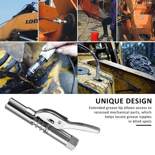 2pcs Grease Coupler Heavy-Duty Quick Release Grease Gun Coupler NPTI/8 12000PSI - Bild 4 von 8