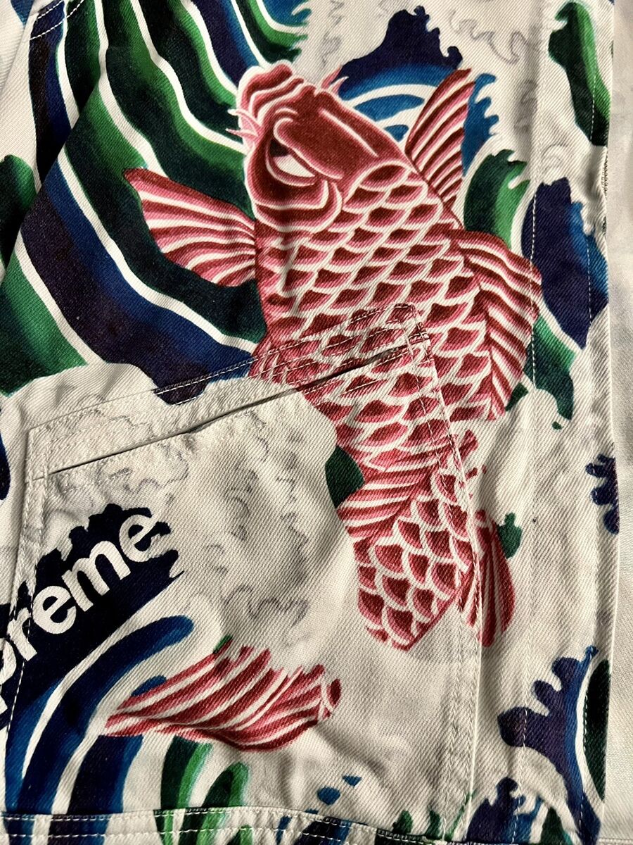 Supreme Waves Koi Fish Work Jacket Multi Color Size XL new