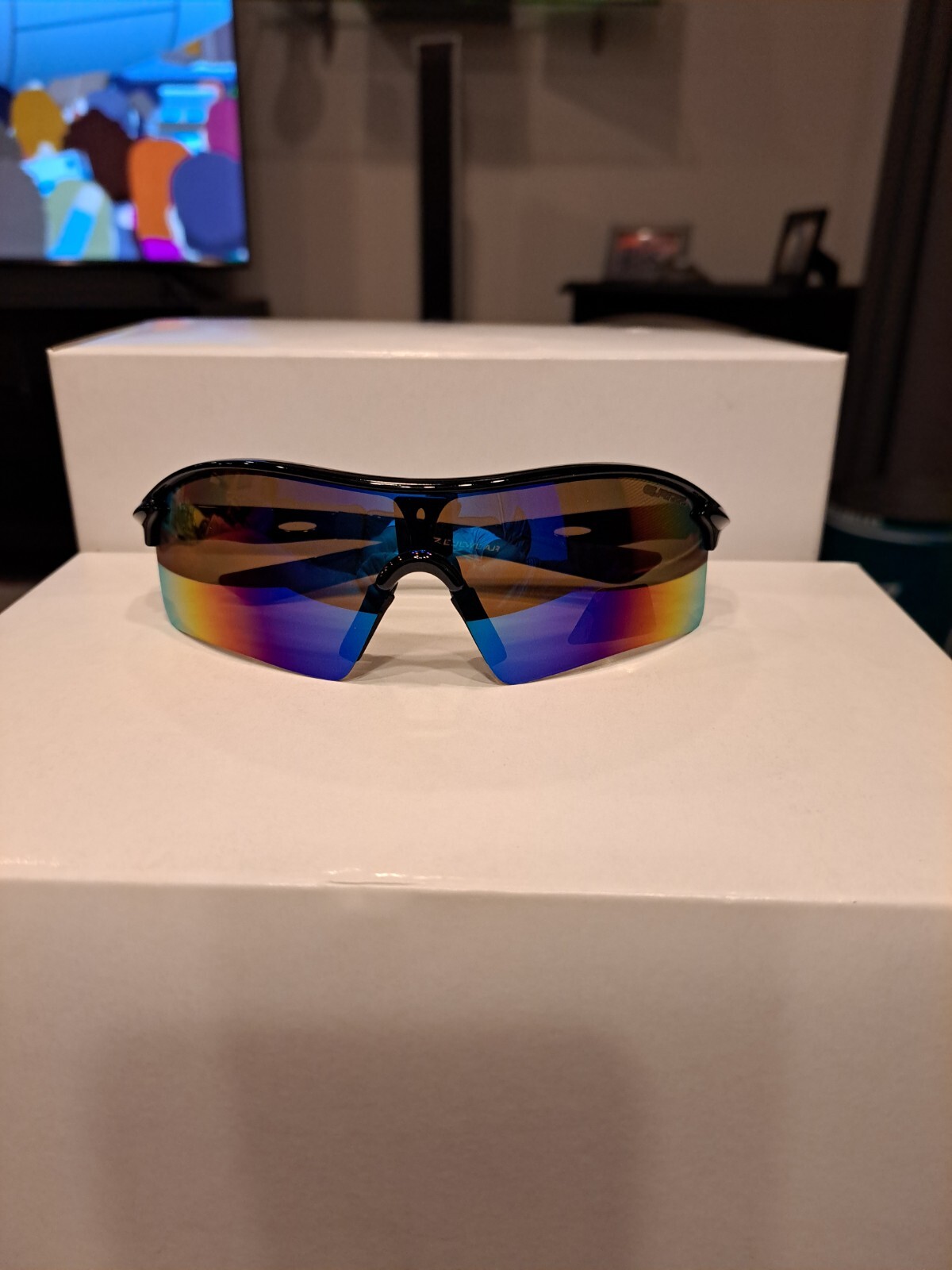 UNISEX POLARIZED SPORTS SUNGLASSES BLACK BLACK / PLASMA MIRROR