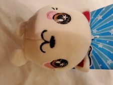 New Fuzzy Squishy Squeezamals 3.5 Inch Plush White Cat.