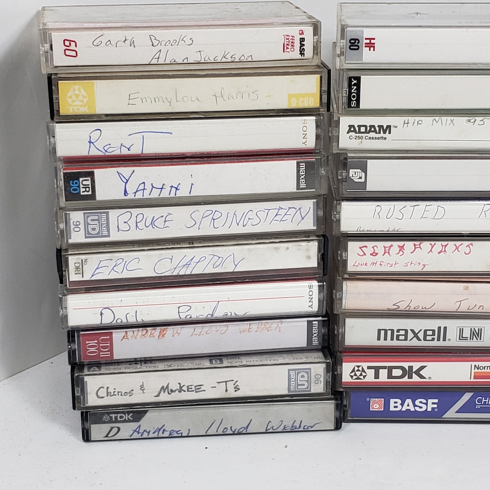 Lot of 50 Prerecorded Cassette Tape Various Artists Sold As Blank