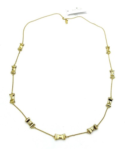 Kate Spade Take A Bow Gold Tone Station Necklace NEW - Picture 5 of 7