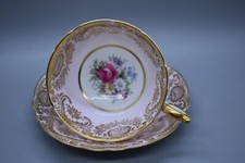 Paragon Tea Cup & Saucer Set Pink Rose Floral Bouquet Gold A1114/4 A