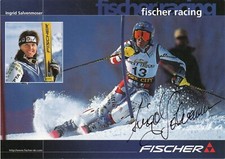 Ingrid Salvenmoser (Narty alpejskie Austria, brązowe mistrzostwa świata 1991), sygn. AK
