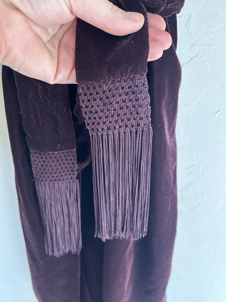 Lauren Ralph Lauren темно фиолетовый бархат платье бахрома 18 Вт плюс вечеринки гот ретро - Изображение 2 из 4