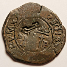 KEY C/S ON SANTO DOMINGO 4 MARAVEDIS for JAMAICA 2 MARAVEDIS SCARCE COIN S-942-A