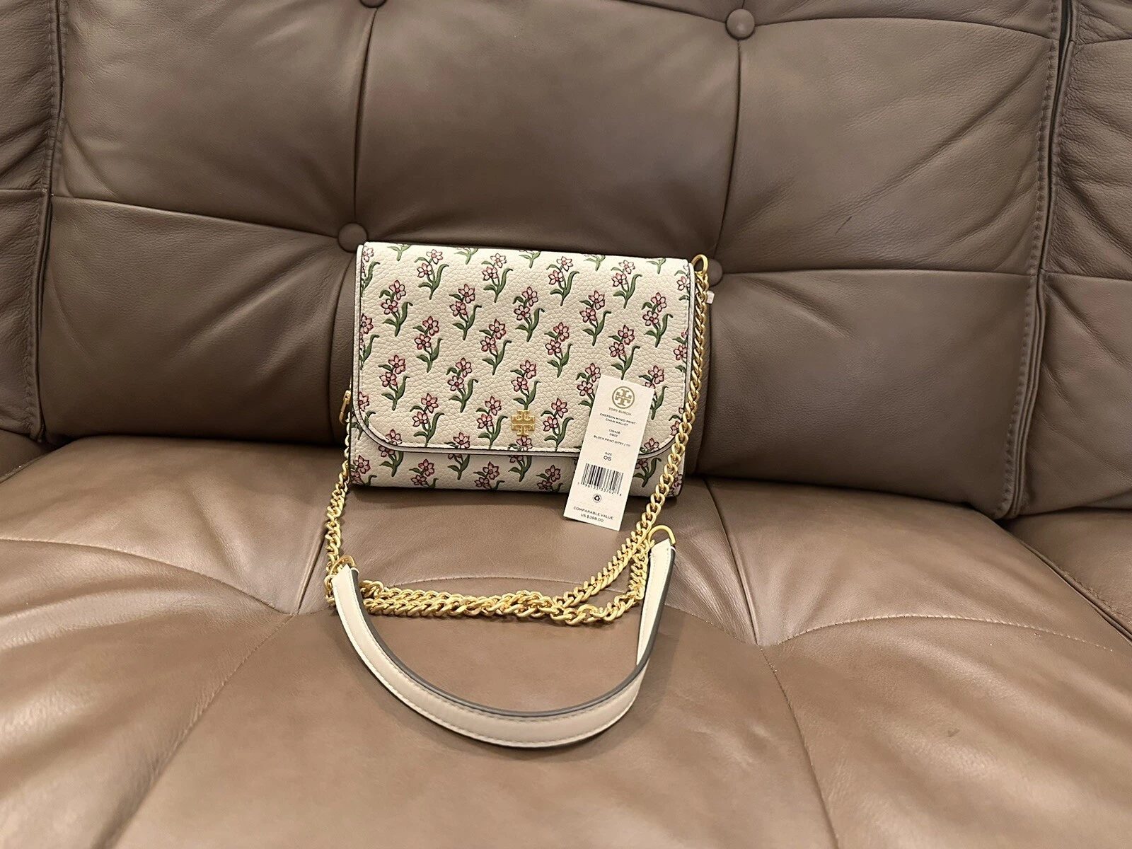 BORSA PORTAFOGLIO TORY BURCH DA DONNA EMERSON STAMPA MISTA NUOVA CON ETICHETTE $398
