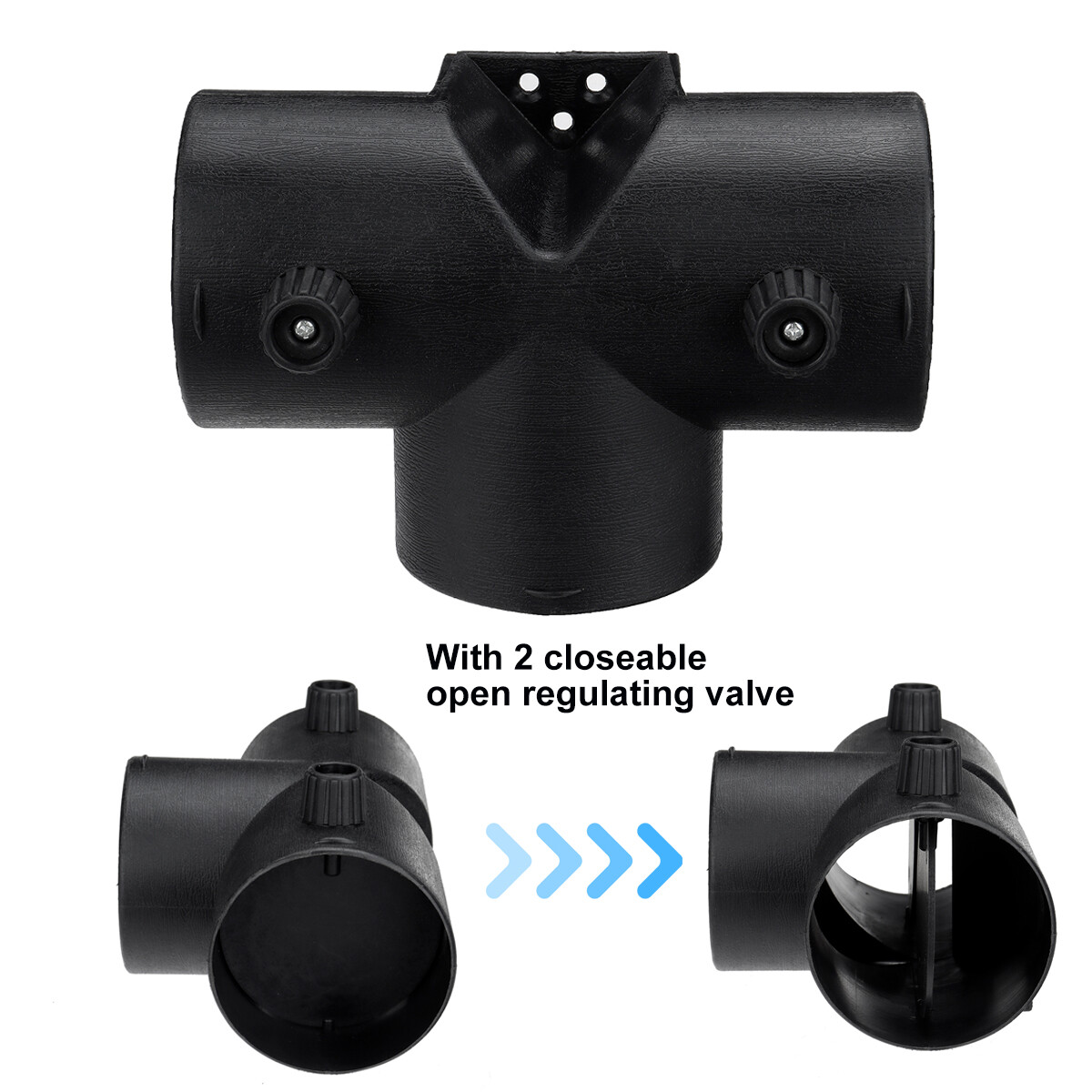 75mm Valve Flap Adjust Air Diesel Heater T Piece Vent Duct Splitter Pipe Connect
