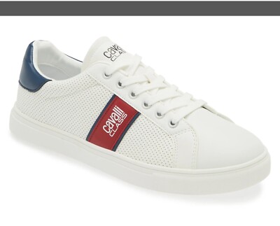 Roberto Cavalli Class Men's Lace-Up Low Top Sneaker Shoes White Size 42 / US 9