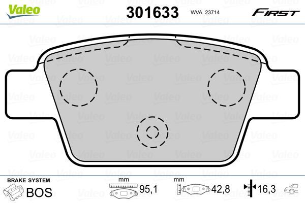 Valeo 301633 Bremsbelagsatz, Scheibenbremse FüR Alfa Romeo Fiat Lancia-image