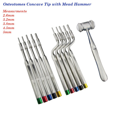 Osteotomes Sinus Offset Concave Gewinkelt & Gerade Spitze Zahnimplantat